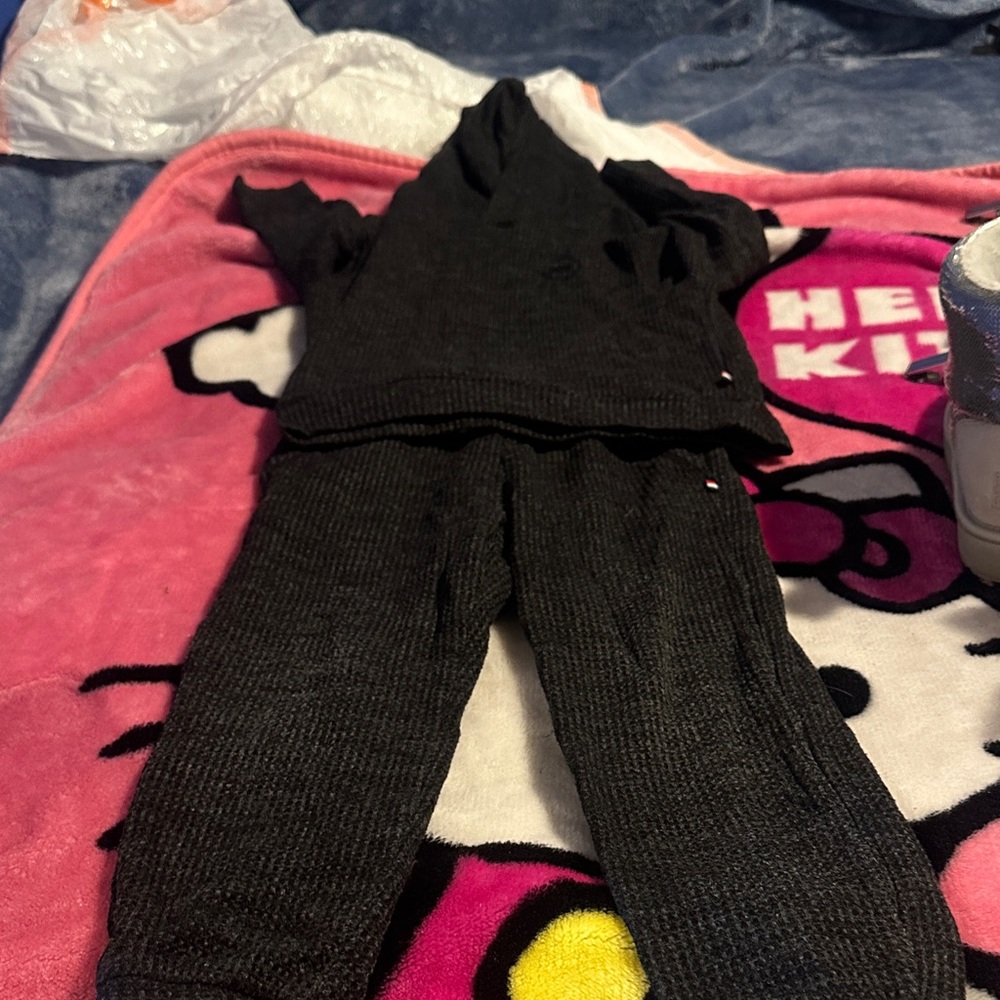 Black Knit Sweater and Pants Set